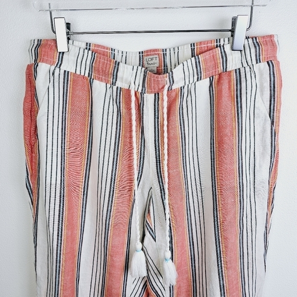 Loft Beach Striped Linen Blend Pants, size Small - Picture 4 of 8